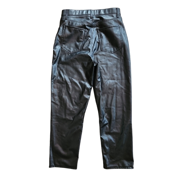 Abercrombie & Fitch Vegan Leather Pants Ankle Straight Ultra High Rise - Picture 6 of 12